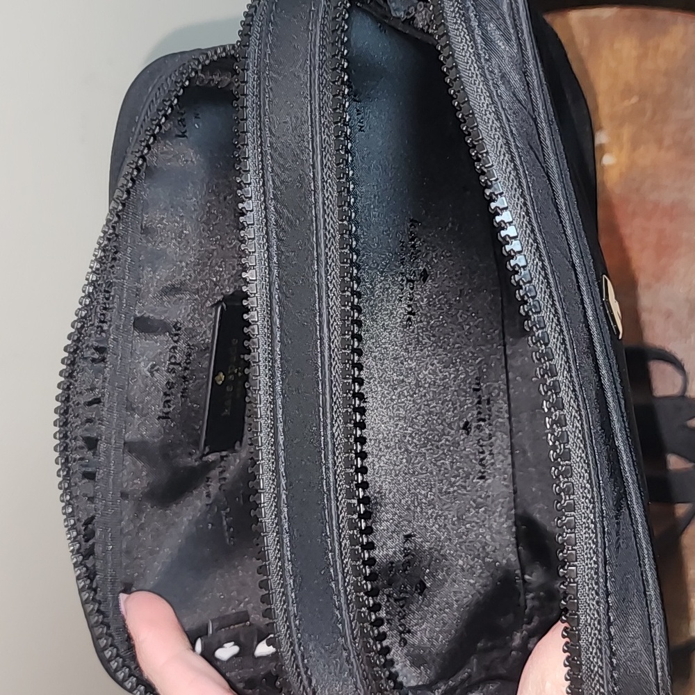 Kate Spade Black Double Zip Camera Bag Crossbody Purse - Picture 10 of 13